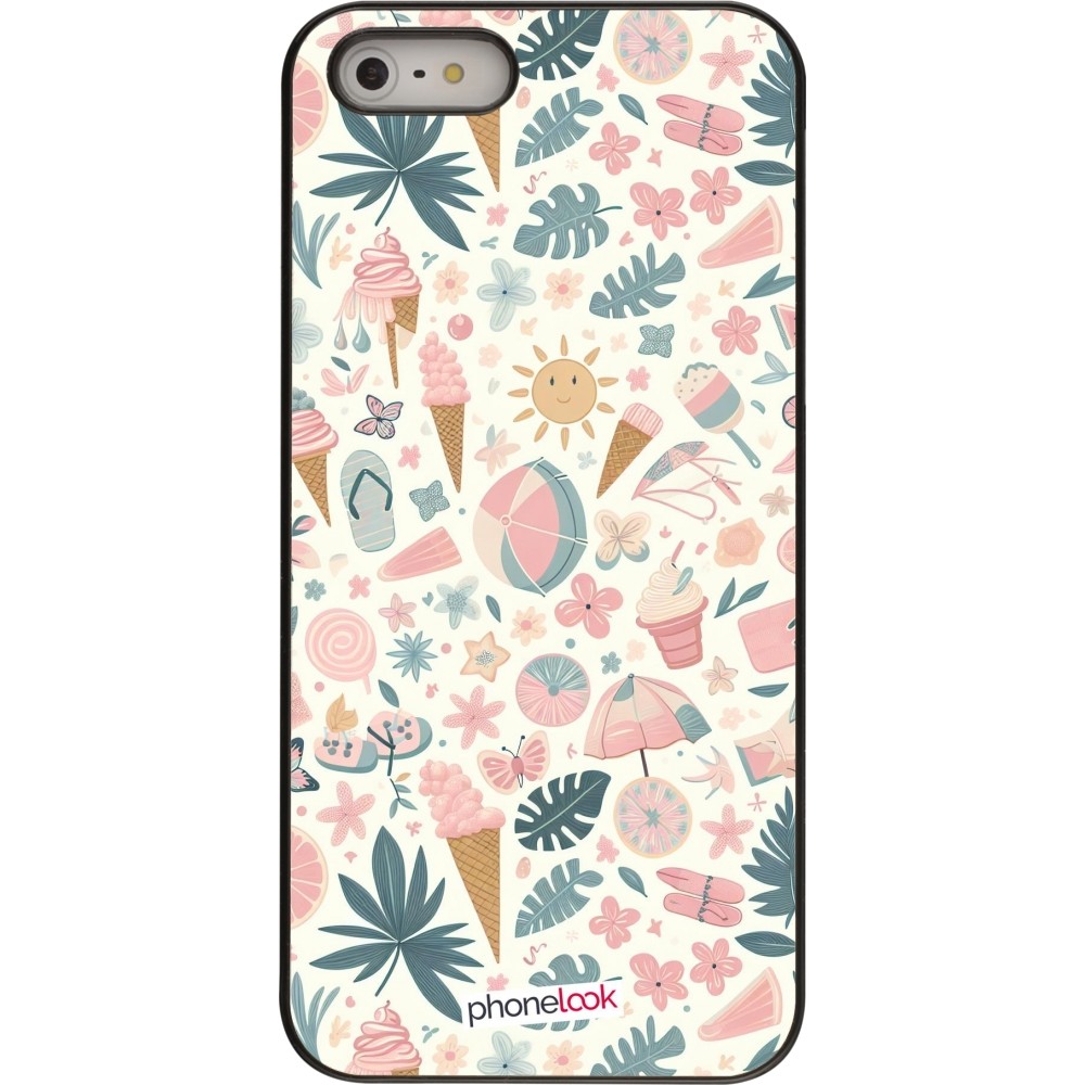 iPhone 5/5s / SE (2016) Case Hülle - Sommer Pink Muster