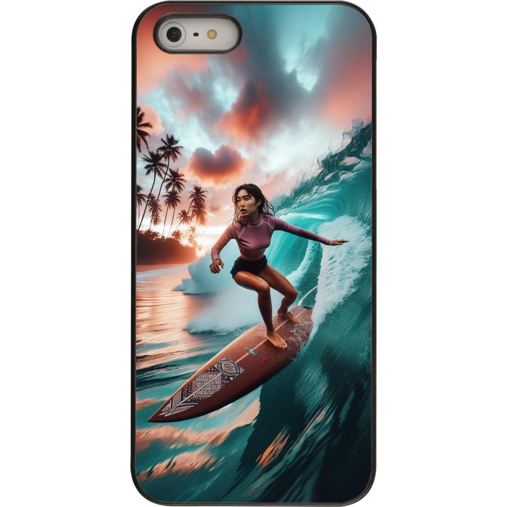 iPhone 5/5s / SE (2016) Case Hülle - Surferin aus Bali