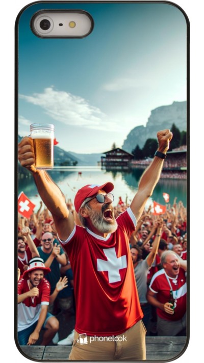 Coque iPhone 5/5s / SE (2016) - Victoire suisse fan zone Euro 2024