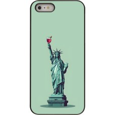 iPhone 5/5s / SE (2016) Case Hülle - Freiheitsstatue mit einem Glas Wein