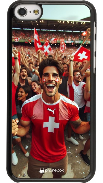 Coque iPhone 5c - Supporter Suisse Euro 2024
