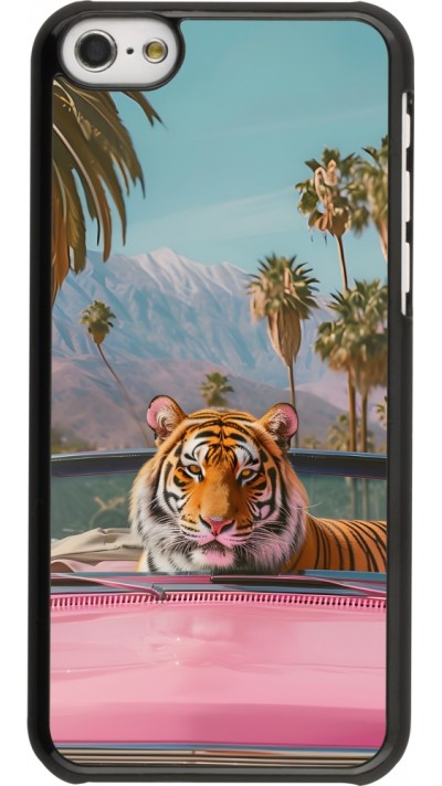 Coque iPhone 5c - Tigre voiture rose