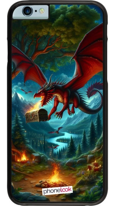 iPhone 6/6s Case Hülle - Drache Fliegend Wald Schatz