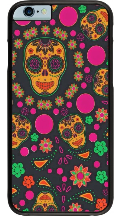 iPhone 6/6s Case Hülle - Halloween 22 colorful mexican skulls