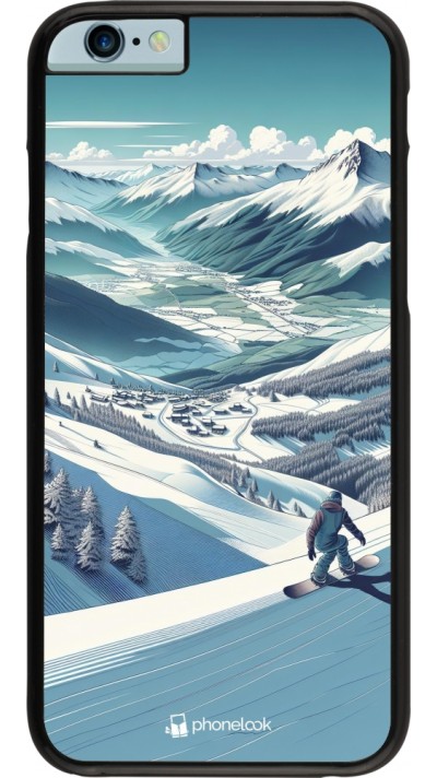 iPhone 6/6s Case Hülle - Snowboarder Berg