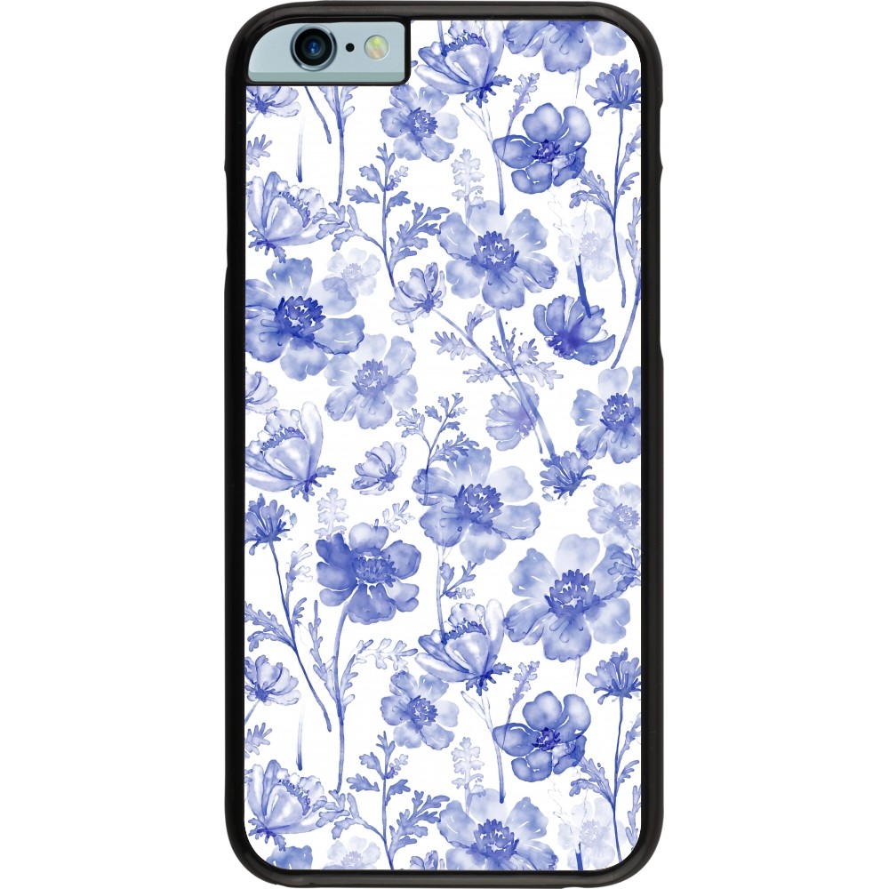 iPhone 6/6s Case Hülle - Spring 23 watercolor blue flowers