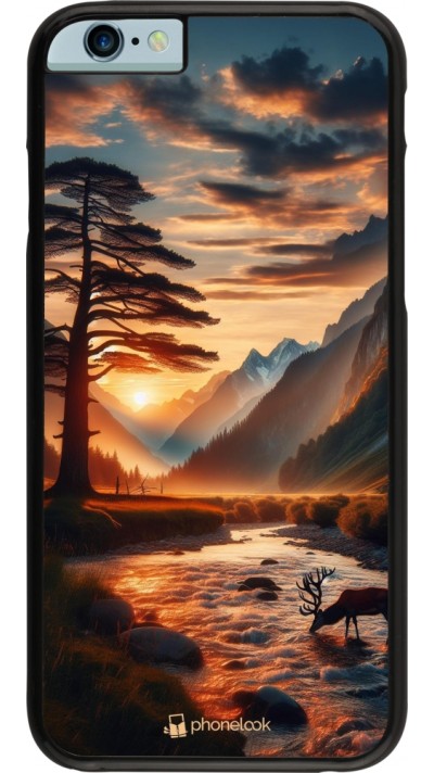 iPhone 6/6s Case Hülle - Tal Sonnenuntergang Hirsch Baum