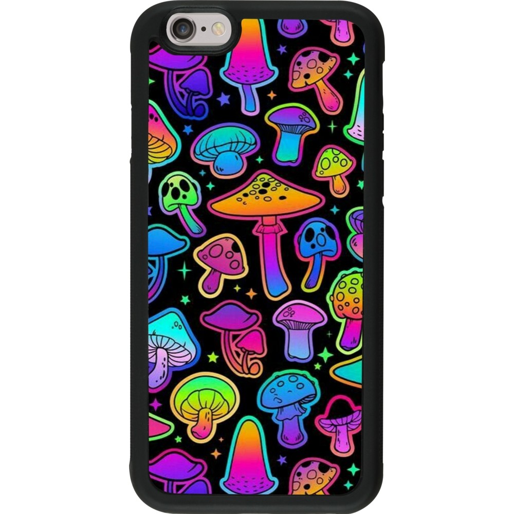 iPhone 6/6s Case Hülle - Silikon schwarz Autumn 2024 magic mushrooms