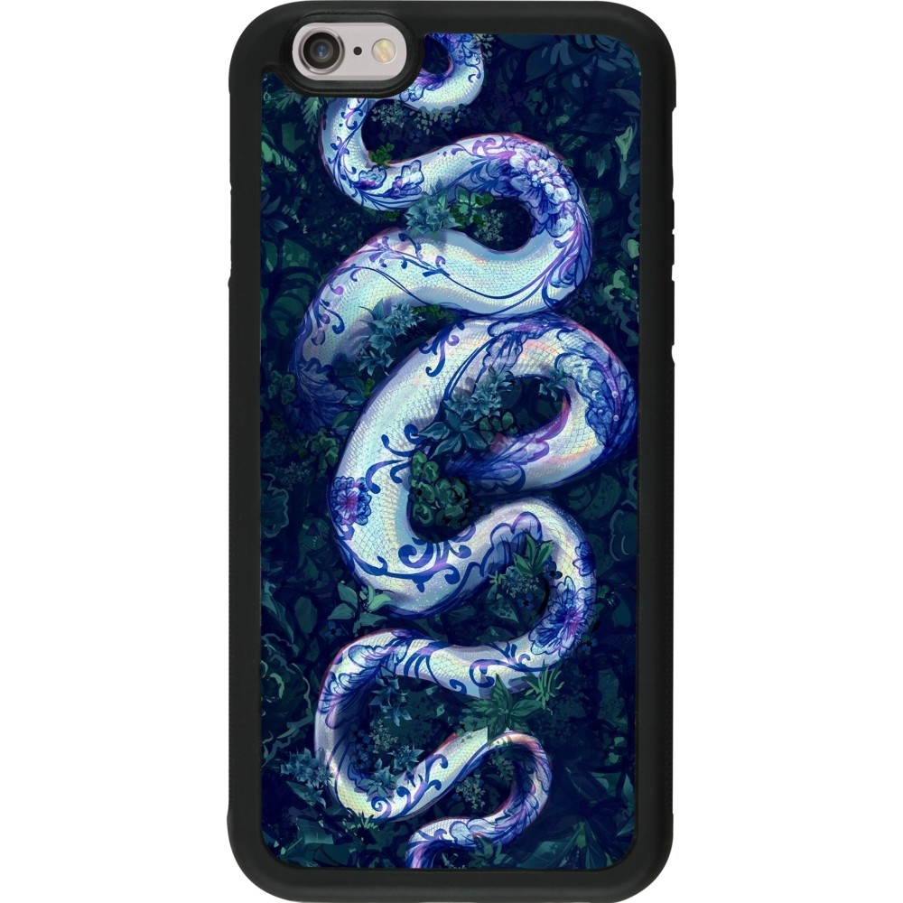 iPhone 6/6s Case Hülle - Silikon schwarz Snake Blue Anaconda