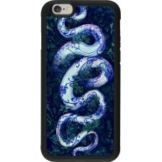 iPhone 6/6s Case Hülle - Silikon schwarz Snake Blue Anaconda