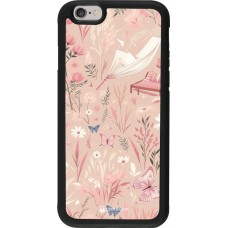 iPhone 6/6s Case Hülle - Silikon schwarz Sommer Pastellmuster