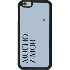 iPhone 6/6s Case Hülle - Silikon schwarz Valentine 2024 mucho amor azul