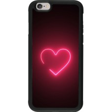 iPhone 6/6s Case Hülle - Silikon schwarz Valentine 2023 single neon heart