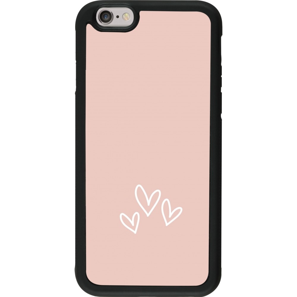 iPhone 6/6s Case Hülle - Silikon schwarz Valentine 2023 three minimalist hearts