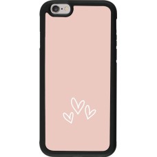 iPhone 6/6s Case Hülle - Silikon schwarz Valentine 2023 three minimalist hearts