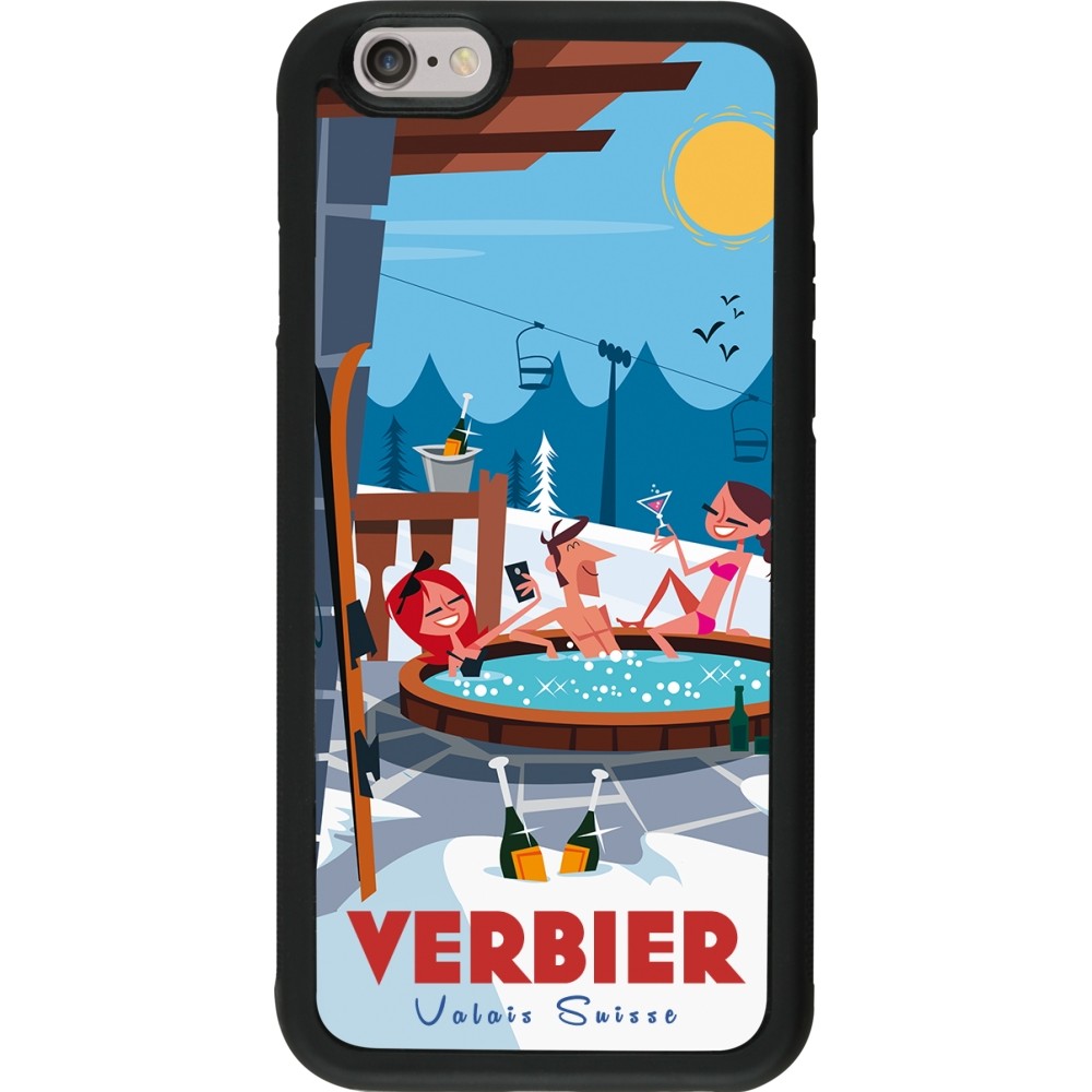 iPhone 6/6s Case Hülle - Silikon schwarz Verbier Mountain Jacuzzi