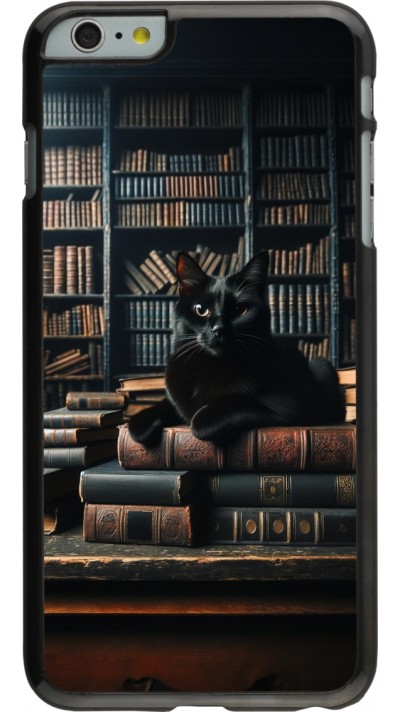 iPhone 6 Plus / 6s Plus Case Hülle - Katze Bücher dunkel