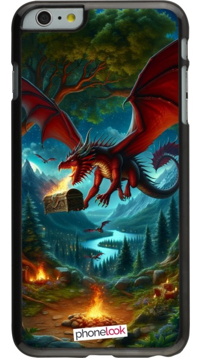 iPhone 6 Plus / 6s Plus Case Hülle - Drache Fliegend Wald Schatz