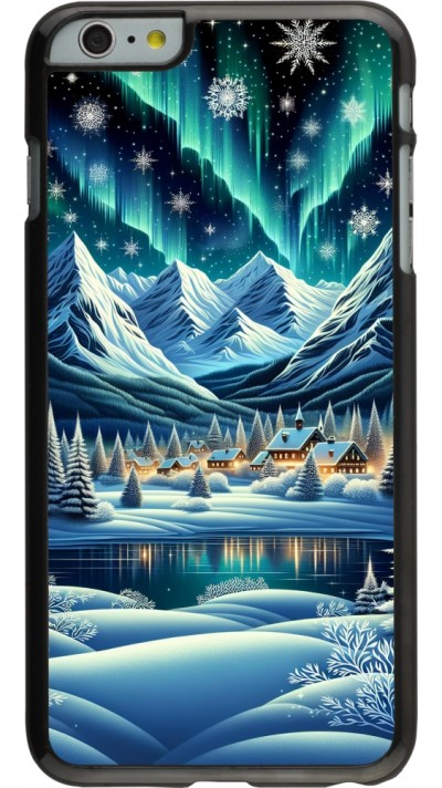 iPhone 6 Plus / 6s Plus Case Hülle - Verschneites Bergdorf am See in der Nacht