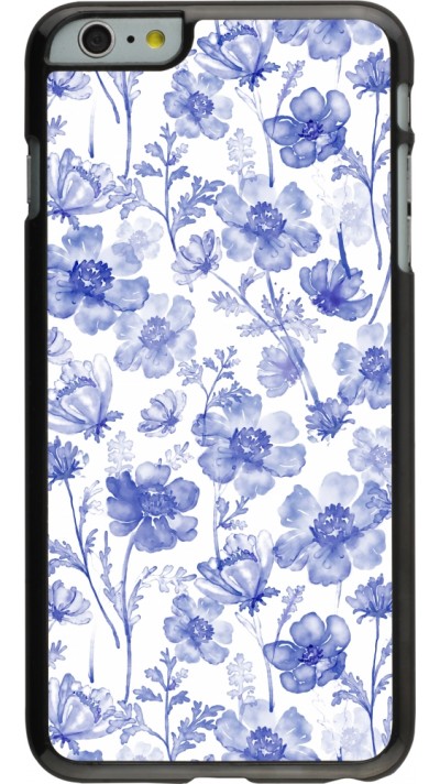 iPhone 6 Plus / 6s Plus Case Hülle - Spring 23 watercolor blue flowers