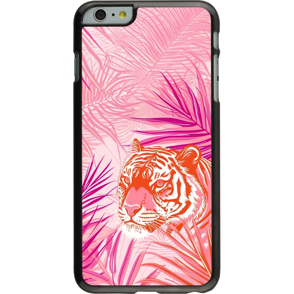 iPhone 6 Plus / 6s Plus Case Hülle - Tiger Palmen rosa