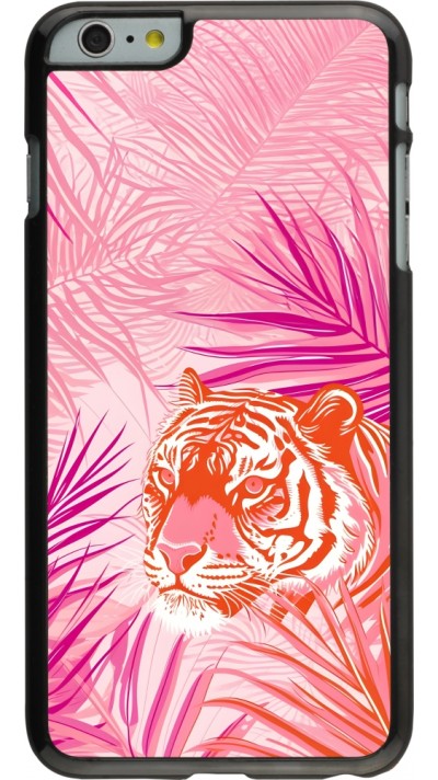 iPhone 6 Plus / 6s Plus Case Hülle - Tiger Palmen rosa