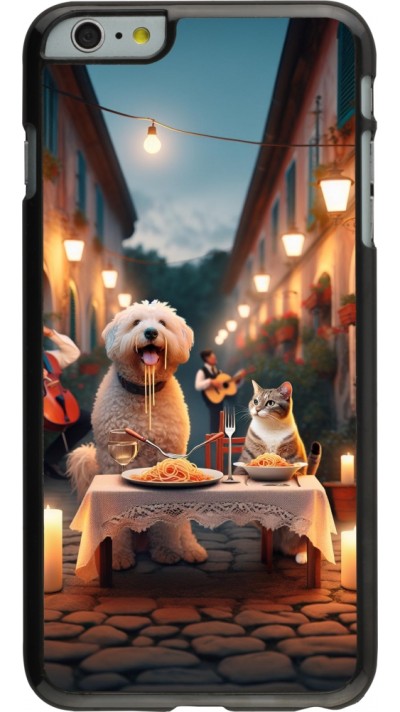 iPhone 6 Plus / 6s Plus Case Hülle - Valentin 2024 Hund & Katze Kerzenlicht