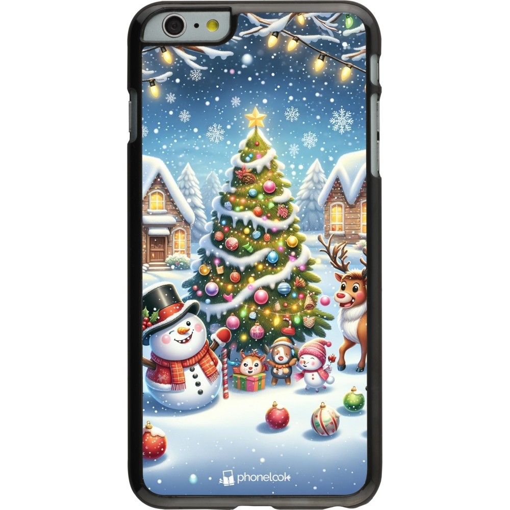 iPhone 6 Plus / 6s Plus Case Hülle - Weihnachten 2023 Schneemann und Tannenbaum