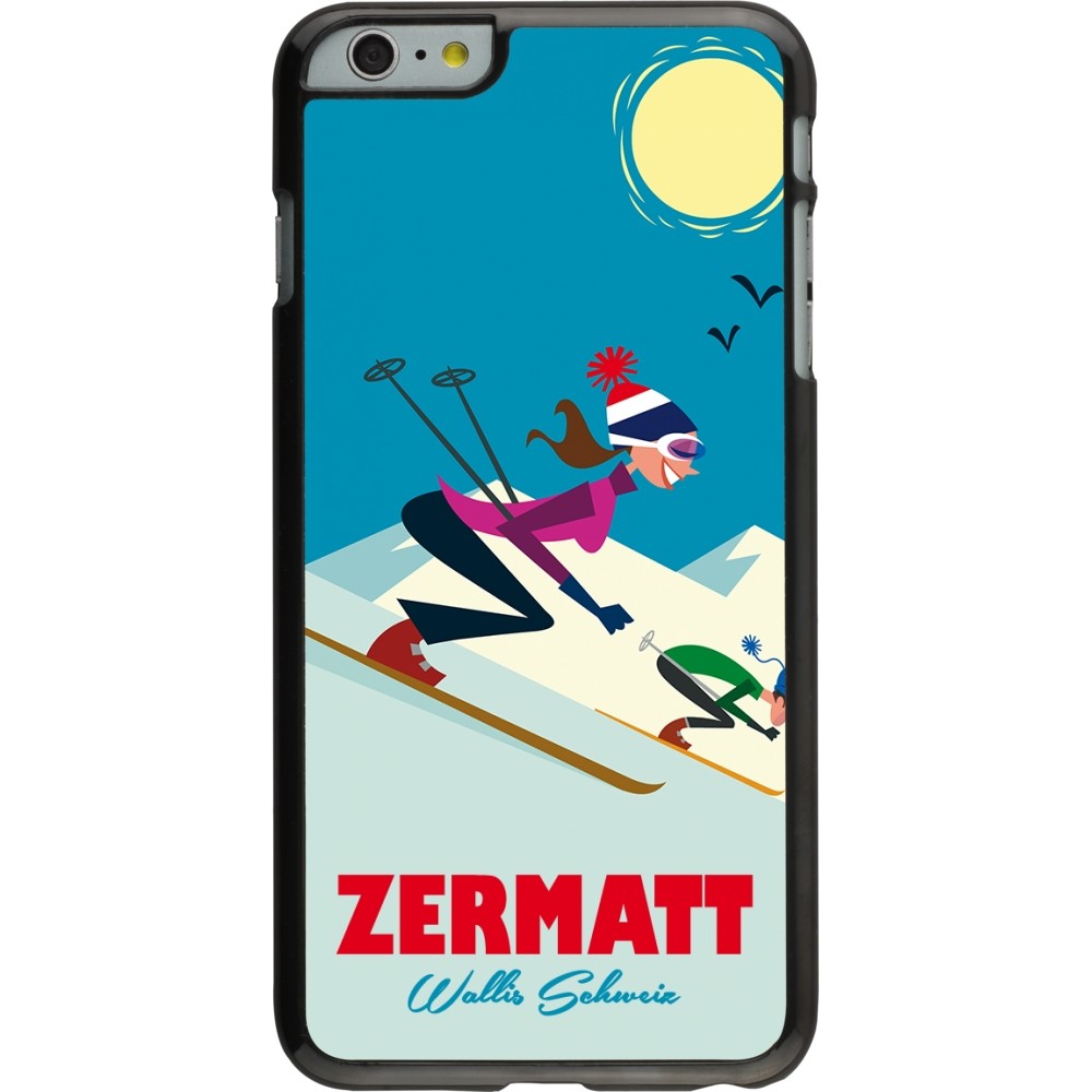 iPhone 6 Plus / 6s Plus Case Hülle - Zermatt Ski Downhill