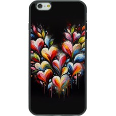 iPhone 6 Plus / 6s Plus Case Hülle - Silikon schwarz Valentin 2024 Schwarzes Herz Abstrakt