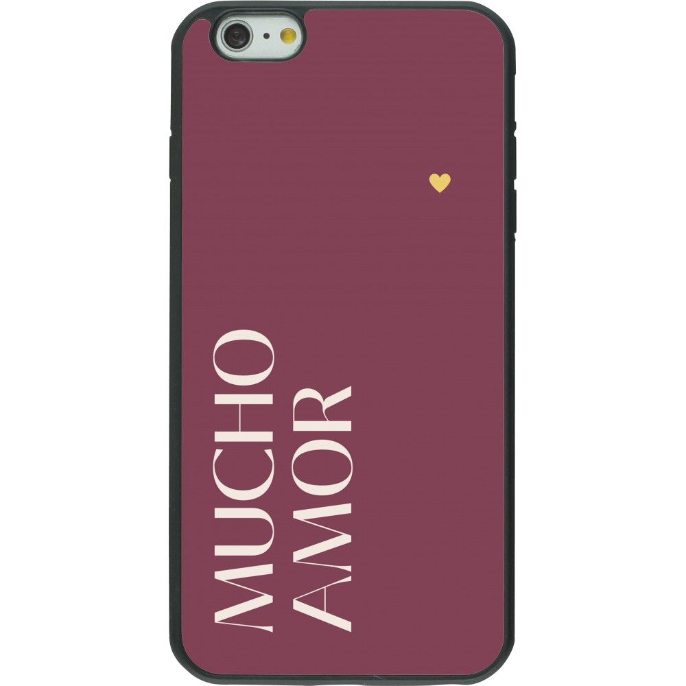 iPhone 6 Plus / 6s Plus Case Hülle - Silikon schwarz Valentine 2024 mucho amor rosado