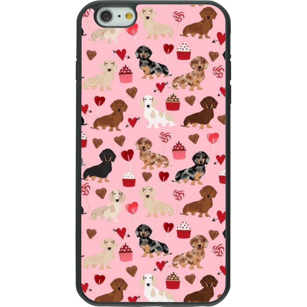 iPhone 6 Plus / 6s Plus Case Hülle - Silikon schwarz Valentine 2024 puppy love