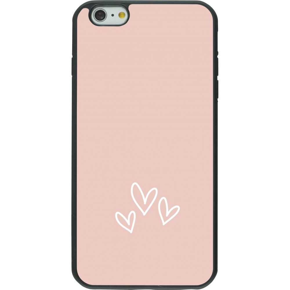 iPhone 6 Plus / 6s Plus Case Hülle - Silikon schwarz Valentine 2023 three minimalist hearts