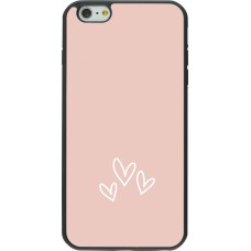 iPhone 6 Plus / 6s Plus Case Hülle - Silikon schwarz Valentine 2023 three minimalist hearts