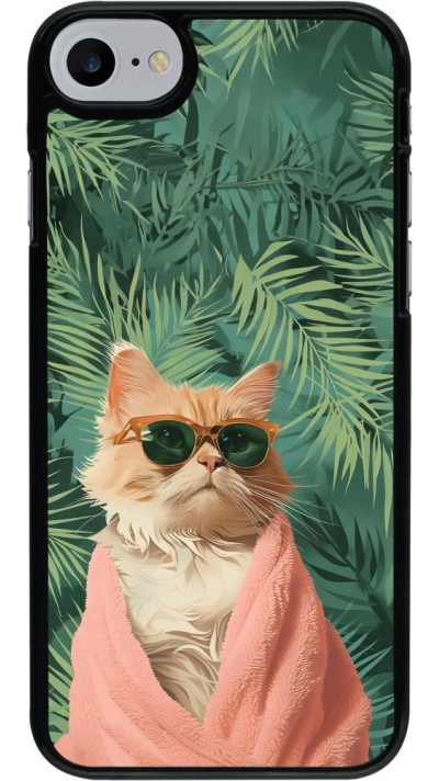 iPhone 7 / 8 / SE (2020, 2022) Case Hülle - Cat Summer Palms