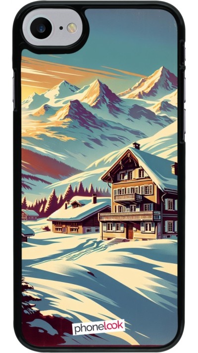 Coque iPhone 7 / 8 / SE (2020, 2022) - Chalet montagne enneigée