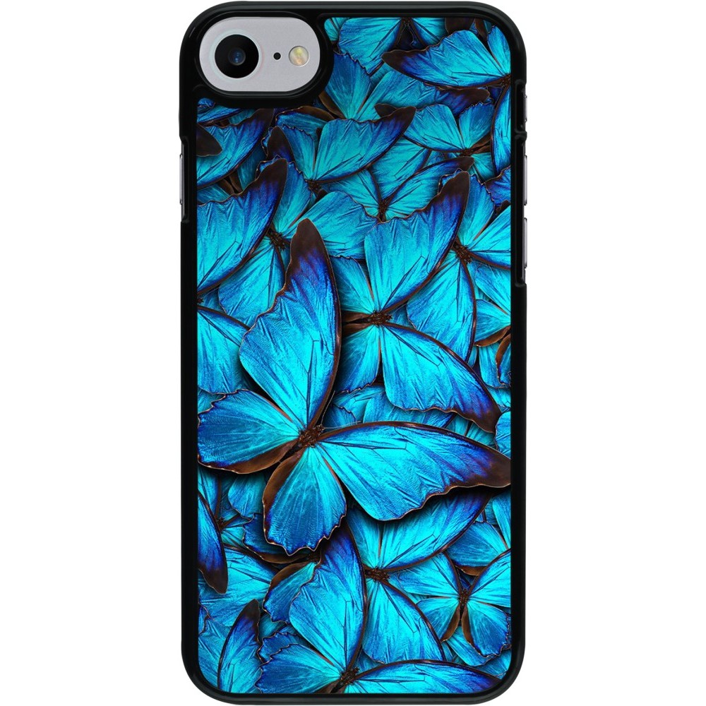 Coque iPhone 7 / 8 / SE (2020, 2022) - Papillon - Bleu