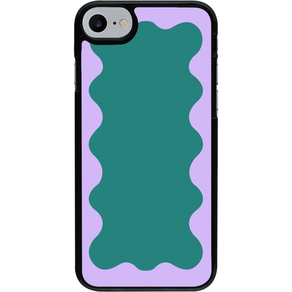 iPhone 7 / 8 / SE (2020, 2022) Case Hülle - Wavy Rectangle Green Purple