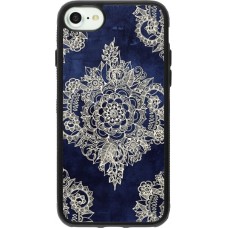 Coque iPhone 7 / 8 / SE (2020, 2022) - Silicone rigide noir Cream Flower Moroccan