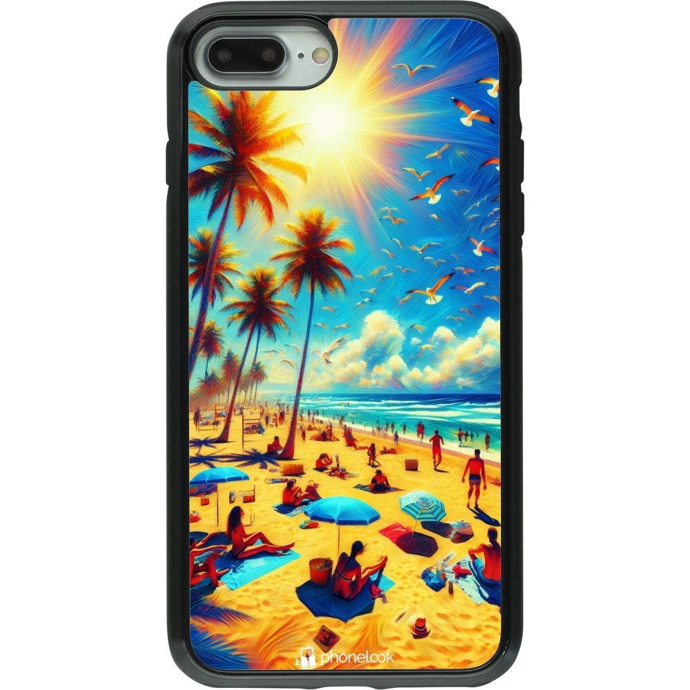 iPhone 7 Plus / 8 Plus Case Hülle - Hybrid Armor schwarz Sommer Paradies Farbe