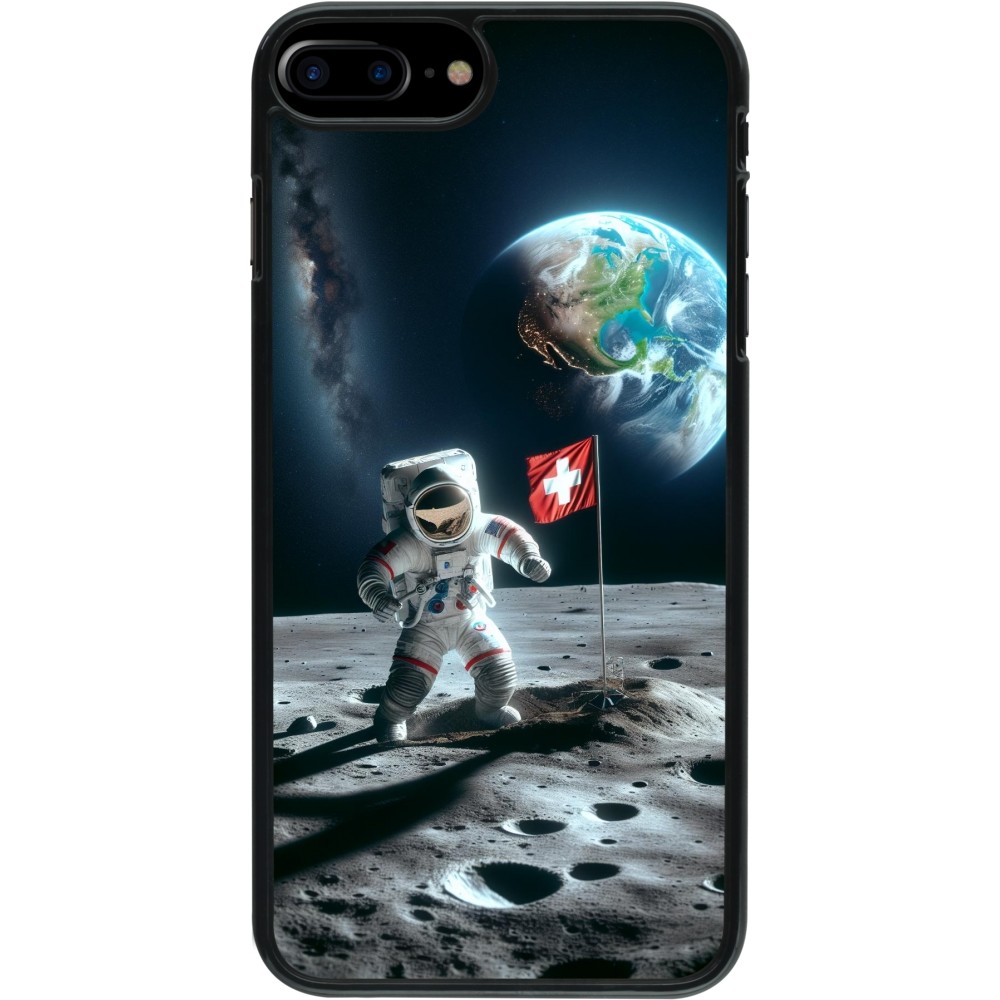 iPhone 7 Plus / 8 Plus Case Hülle - Astro Schweiz auf dem Mond