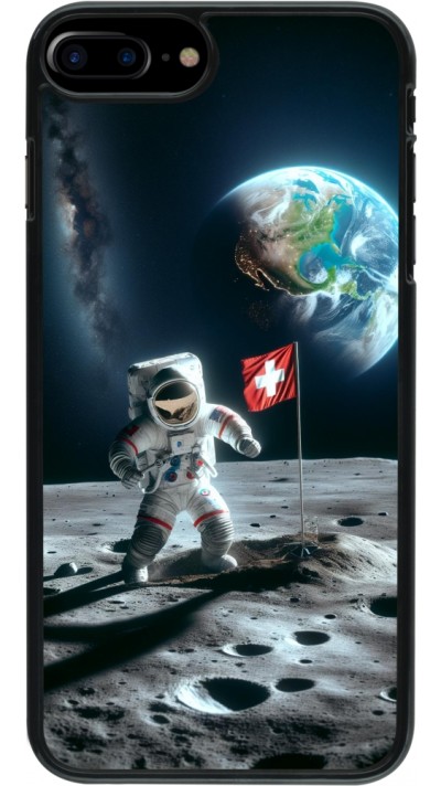 iPhone 7 Plus / 8 Plus Case Hülle - Astro Schweiz auf dem Mond