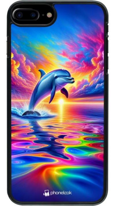 iPhone 7 Plus / 8 Plus Case Hülle - Glücklicher Regenbogen-Delfin