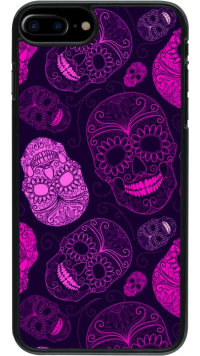 iPhone 7 Plus / 8 Plus Case Hülle - Halloween 2023 pink skulls