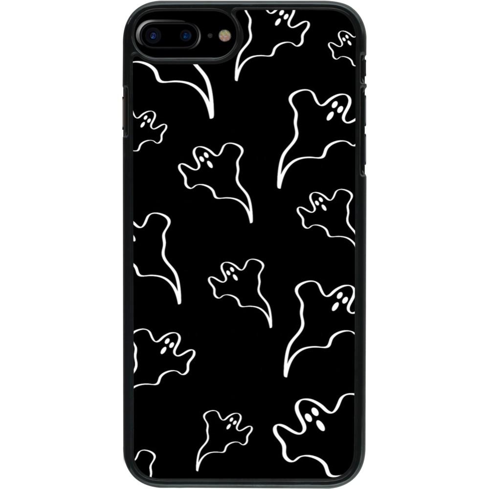 iPhone 7 Plus / 8 Plus Case Hülle - Halloween 2024 black and white ghosts