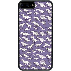 iPhone 7 Plus / 8 Plus Case Hülle - Mini-Dino-Muster violett