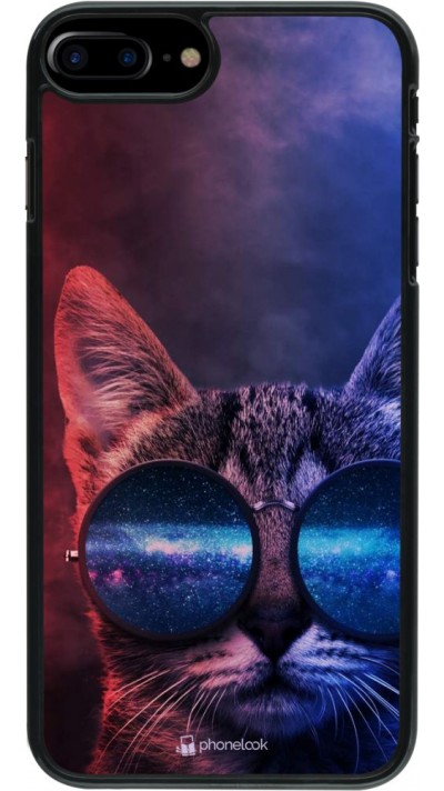 Hülle iPhone 7 Plus / 8 Plus - Red Blue Cat Glasses