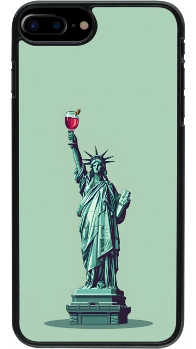 iPhone 7 Plus / 8 Plus Case Hülle - Freiheitsstatue mit einem Glas Wein