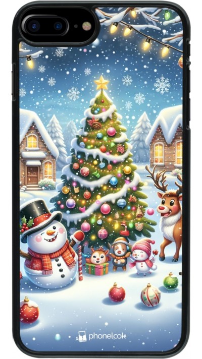 iPhone 7 Plus / 8 Plus Case Hülle - Weihnachten 2023 Schneemann und Tannenbaum