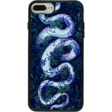 iPhone 7 Plus / 8 Plus Case Hülle - Silikon schwarz Snake Blue Anaconda